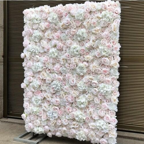 3D Artificial Flowers Wall Panel Wedding Decoration Fake Rose Peony Backdrop Runners Home Decor GY638
