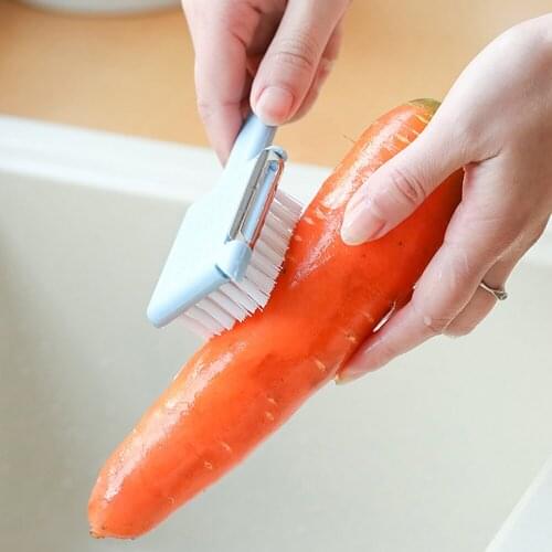 5 In One Brushes Slicer Tool Paring Knife Kitchen Gadgets Fruit Vegetable Peeler Cleaning Brush with Digging Bottle Opener