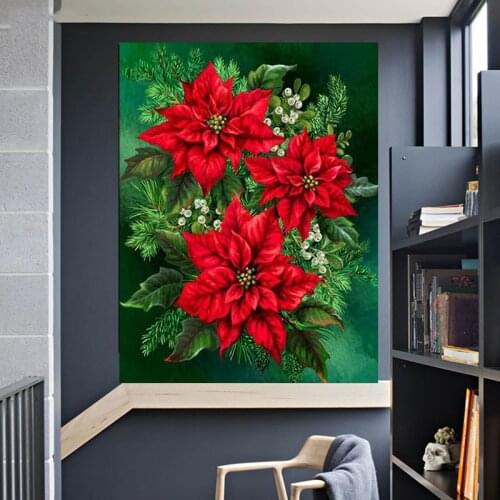 5D Diy Diamond Painting compeltely red flowers Full Square Round Handmade Mosaic Diamond Embroidery sale Accessories kits TY21