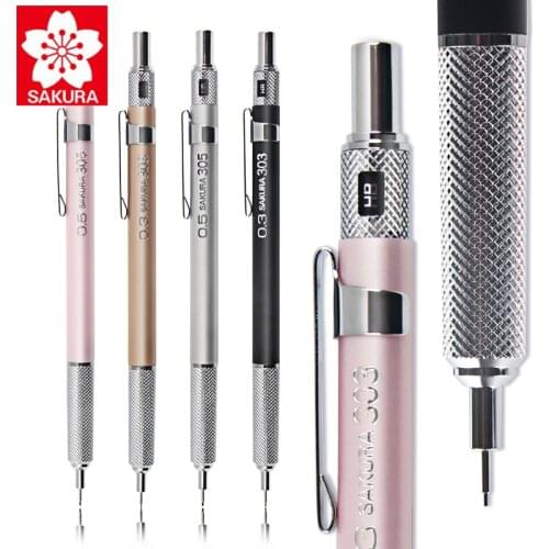 SAKURA Automatic Pencil 0.3mm / 0.5mm Metal Material Low Center of Gravity XS-303 / XS-305 Sketch Hand Drawn Comics Pen