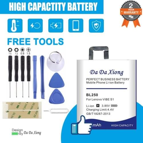 4500mAh BL250 Battery for Lenovo VIBE S1 S1a40 S1c50 Mobile phone replacement battery
