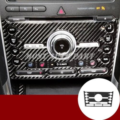 Carbon Fiber Center Console CD Panel Trim Cover 1pcs For Ford Explorer 2016-2018 Car accesories interior Car decoration