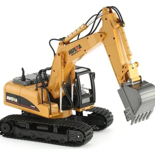 HUINA 15CH 2.4Ghz Remote Control Alloy Excavator RC Truck DieCast Metal Engineering Construction Vehicle Model Kids Toy Gift