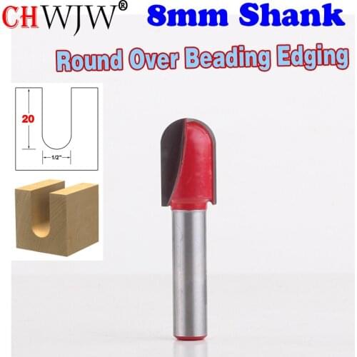 1PC 8mm Shank High Quality Core Box / Round Nose Router Bit - 1/2"W X 20mmH Wood Cutting Tool - Chwjw 60005