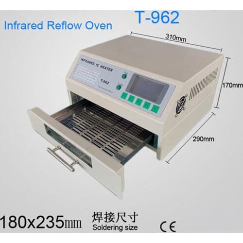 800W Reflow Oven Infrared IC Heater Rework Preheating Station BGA SMD SMT 180*235mm Soldering Reflow Oven Machine Puhui T962
