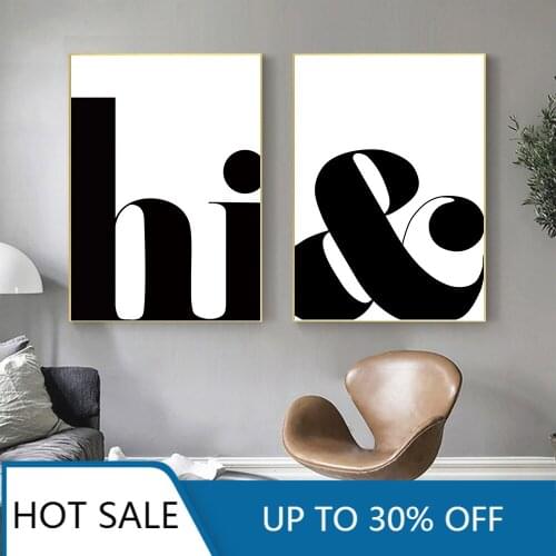 Canvas Painting Nordic Hi Poster Quotes Wall Art Minimalist Posters And Prints Abstract Painting Print Wall Pictures Home Decor