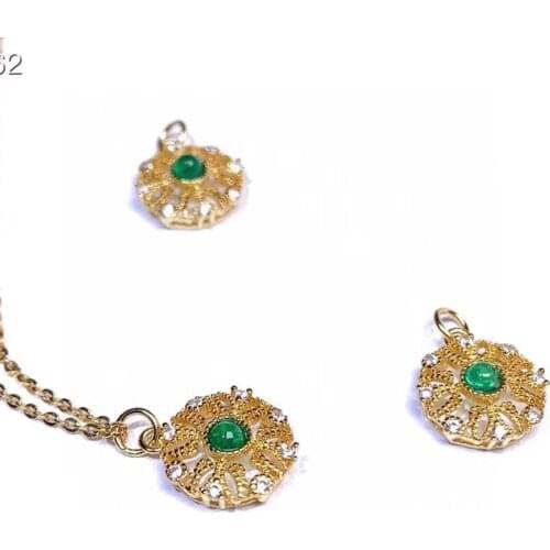 Classic Natural Emerald Necklace, Royal Style, World Famous Gem, Good Quality, Low Price, 925 Silver