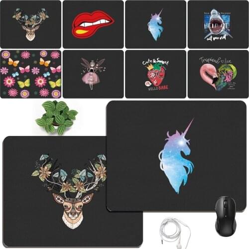 Mouse Pad Game Gamer Mouse Pad Small Mouse Pad PU Leather Waterproof Notebook Pad Office Pad Tablet Mat Various Patterns