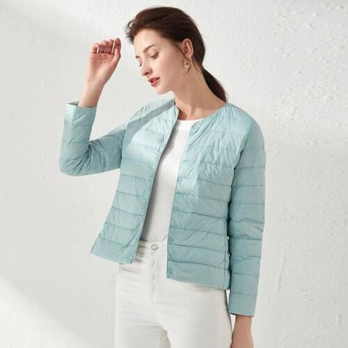 2020 Winter Woman Ultra Light White Duck Down Jacket Matt Fabric Light Weight Coat Warm Windbreaker Down Jackets Plus Sizes