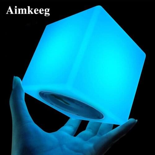 LED Cube Night Lamp Dimmable Square Night Light RGB 16 Colors Decorative Table Lamp for Children Gift Bedroom Bedside Light