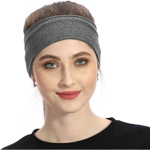 Fashion Women Striped Headbands Solid Ribbed Hairbands For Female Girls Cotton Headwear Rib Hair Accessories Spa Turban DQ741