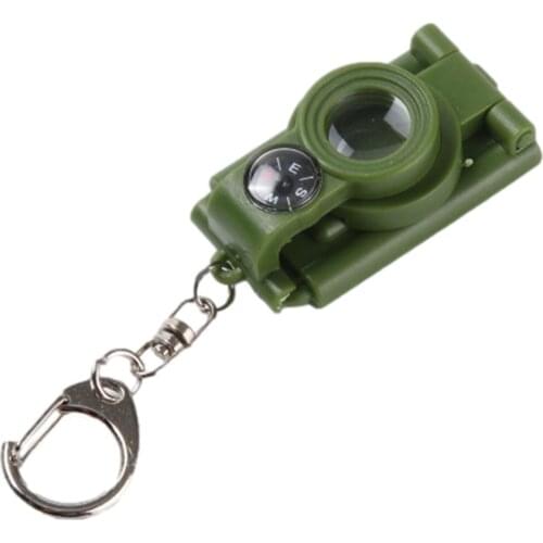 Keyring Monocular Collaspble Keychain Telescope Toy Foldable Key Ring Telescope Pendant, Green
