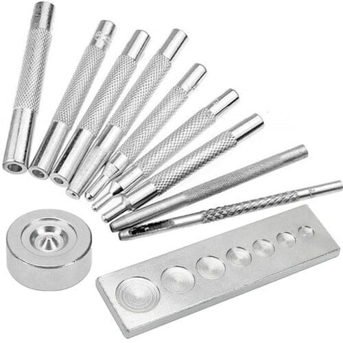 DIY Leather Craft Tool Die Punch Snap kit Rivet Setter with Base Set for Punch Hole and Install Rivet Button 633/655/831/201