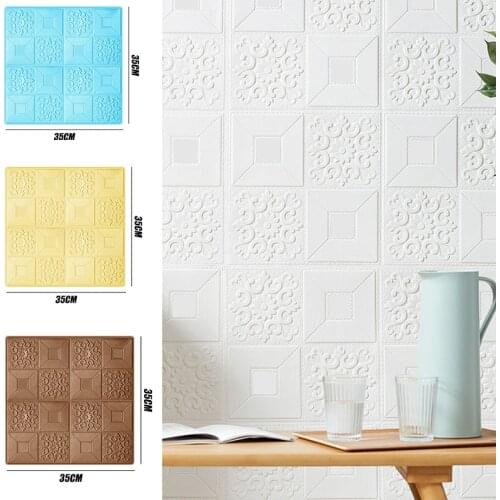 3D Wall Sticker Three-dimensional Pattern Bedroom Waterproof Self-adhesive Wallpaper Living Room Kitchen TV Backdrop sticker