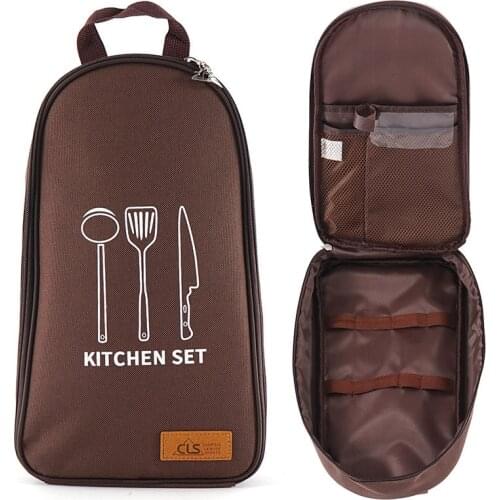 Outdoor Camping Cooking Utensils Organizer Cookware Storage Bag Travel Tableware Bag Portable Pouch For BBQ Backpacking Kitchen