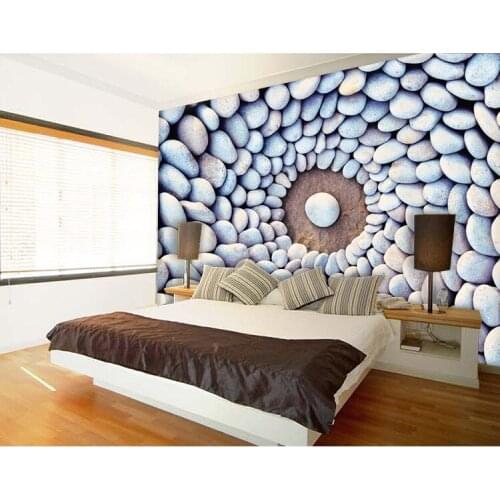 Custom 3d mural cobblestone circle background papel de parede wallpaper living room sofa TV background wall home decor any size