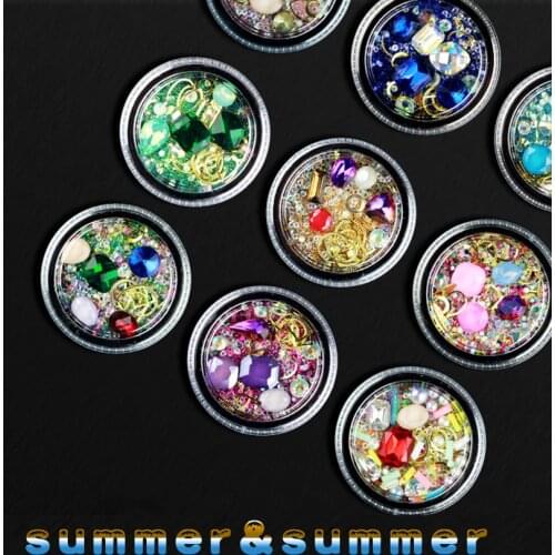 The Popular! New nail Mixed size flat bottom Special-shaped Hollow metal frame Rivet steel bead ornaments one box / piece