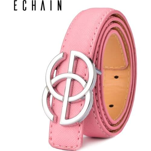 ECHAIN Luxury Designer Kids/girls Children Belt Boys High Quality Women PU Leather GG Double G Buckle Strap Belt for Jeans