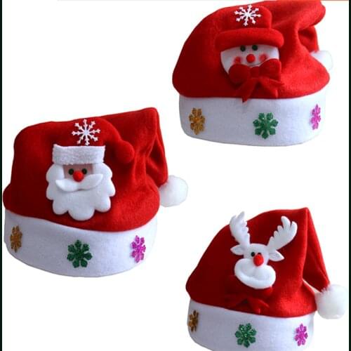 Christmas Hat Cartoon For Children Santa/elk/snowman Christmas Hats Christmas Supplies Kids Christmas Cap