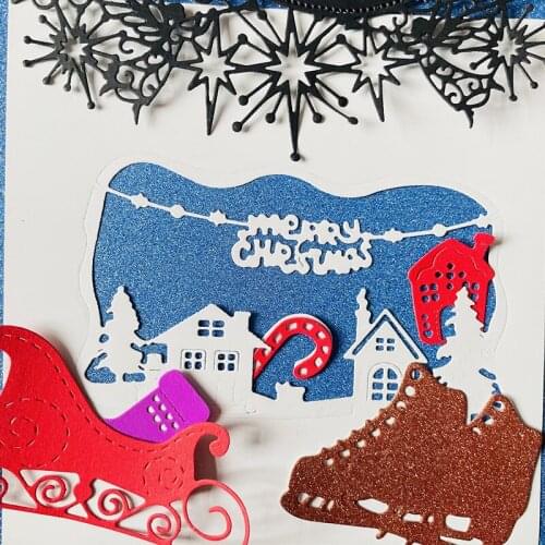 Christmas ice Skates scrapbook die Metal Cutting Dies DIY Scrapbook Paper Cards Embossing Craft Die Cut handmade craft