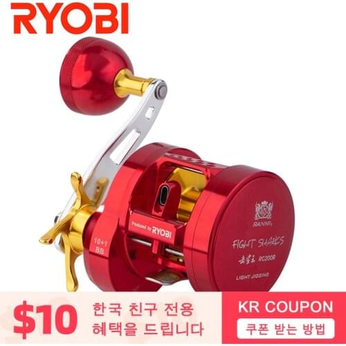 RYOBI RANMI FIGHT SHARKS Slow Jigging Fishing Reel Drum Wheel Max Drag 15KG Saltwater wheel