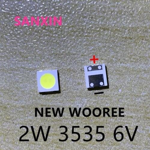 WOOREE LED Backlight 2W 6V 3535 150LM Cool white WM35E2F-YR09B-eA LCD Backlight for TV TV Application 1600PCS