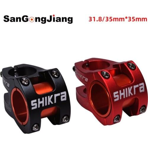 Shikra Bicycle Aluminum Alloy Stem 31.8*35mm Short Stem 0 Degree Off-Road Mountain Bike Riser Bike Modification Parts