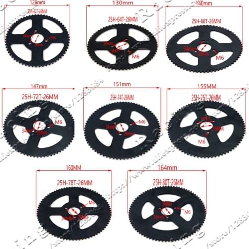 60 62 64 66 68 70 72 74 76 78 80 T Tooth 25H 26MM Rear Sprocket Mini Moto ATV Quad Dirt Pit Pocket Bike Chopper 47CC 49CC