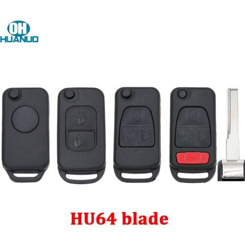 1/2/3/4 buttons Replacement Flip Folding Remote Car Key Shell For Mercedes-Benz W168 W124 W202 1984-2004 A C E HU64 UNCUT BLADE