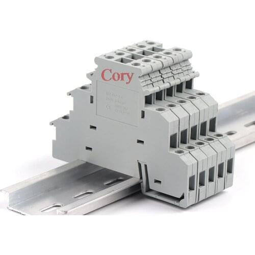 10PCS Din Rail Sensor/actuator terminal block DIKD-1.5 Three Layer 3 Level Triple Wire Connector DIKD1.5 Screw connection