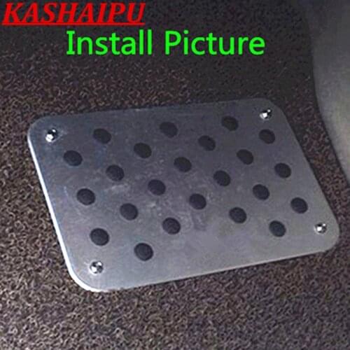 1x 30*20CM Anti-skid Aluminum Print Auto Car Logo Emblem Foot Rest Pedal Floor Mat Carpet Mats Pads Patch Heel Plate Footpad