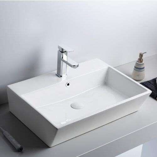 2020 best-selling modern design bathroom rectangular wash basin ceramic art basin bathroom sink