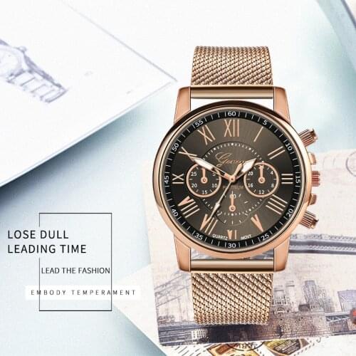 2020 Fashion Women Watches Quality Geneva Roman Numerals Faux Leather Analog Quartz Ladies Watch Bracelet Felmale Clock Gift