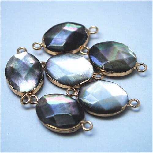 5pcs black shell beads connectors nature shell beads accessories seawater shell diy findings top quality new shell