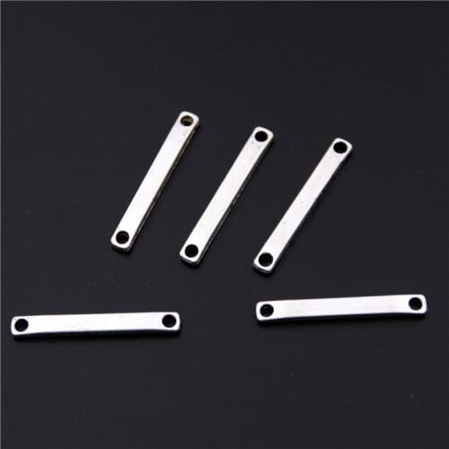 50pcs Silver Color Blank Connector Pendant Zinc Alloy Fit Necklace DIY Metal Jewelry Findings A2477