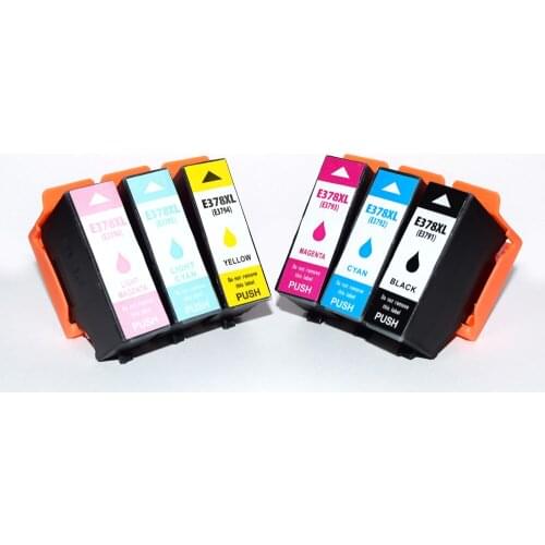 6Pack compatible for Epson Expression Photo XP-8500 XP-8505 XP-15000 printer E378XL BK/C/M/LC/LM