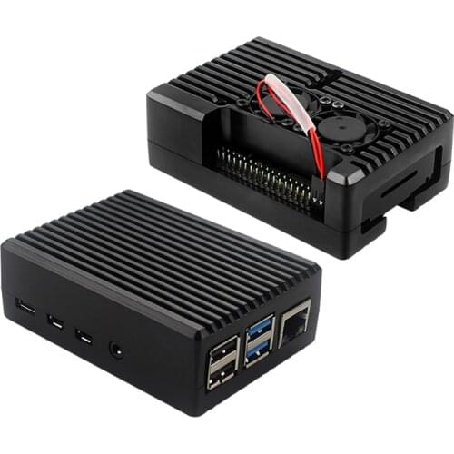 Raspberry Pi 4 Aluminum Case with Cooling fan Metal Case for RPI 4 without Dual Fan Optional