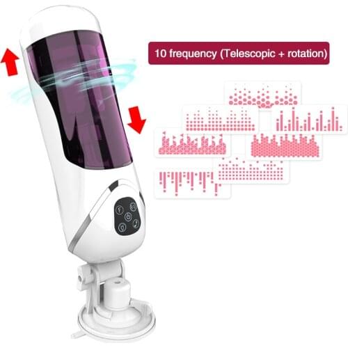 Automatic Male Masturbator Cup Penis Sucker Vibrtor Handsfree Sex Machine Piston Telescopic Rotation Blowjob Masturbator for Man