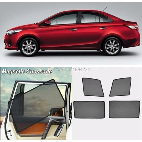 Car Full Side Windows Magnetic Sun Shade UV Protection Ray Blocking Mesh Visor For Toyota Vios 2018