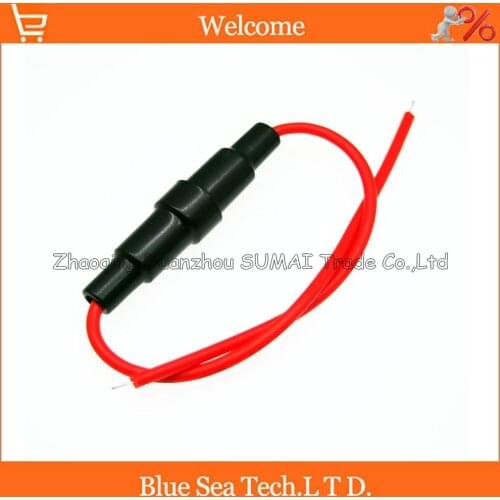 Destocking 5*20 Fuse Box,Fuse Holder.fuse terminal box with 0.3sq 22 AWG cable for 5*20mm glass tube fuse