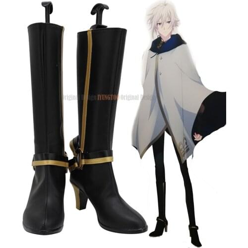 Idolish 7 Tenn Kujo Cosplay Boots High Heel Black Shoes Custom Made