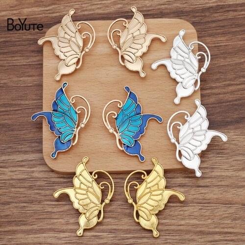 BoYuTe (10 Pairs/Lot) 38*50MM Alloy Butterfly with 4 Loops at Back Factory Supply DIY Handmade Jewelry Accessories