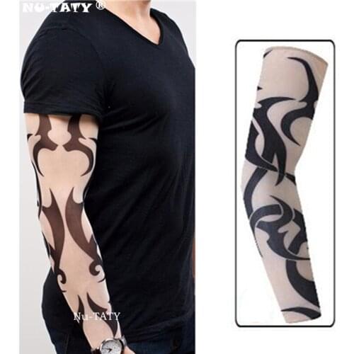 Nu-TATY Black knife pattern Man&woman style Tattoo Sleeve Stockings Body Art Leggings Cool Boys Girls Party Wearings