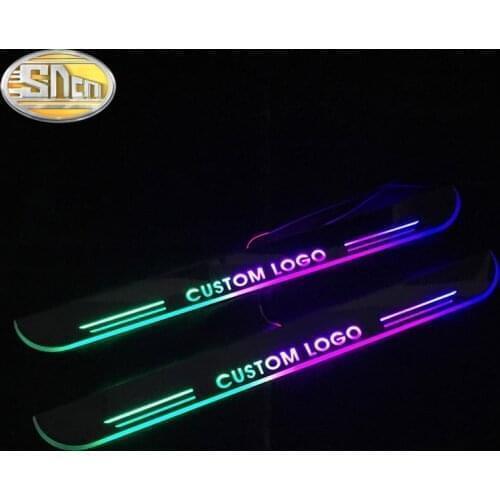For Toyota Hulix Vigo Revo LED Door Sill Scuff Plate Guards RGB 7 colors Moving Light Door Sill Customized badge words Pedal