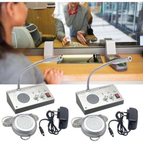 Dual Way Window Intercom System Bank Counter Interphone Zero-touch For Business Store Bank Station Ticket Window 9908