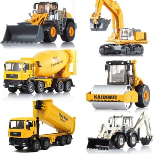 6 styles of excavator truck bulldozer roller mixer alloy model,die-cast metal puzzle truck,childrens toy gift,free shipping