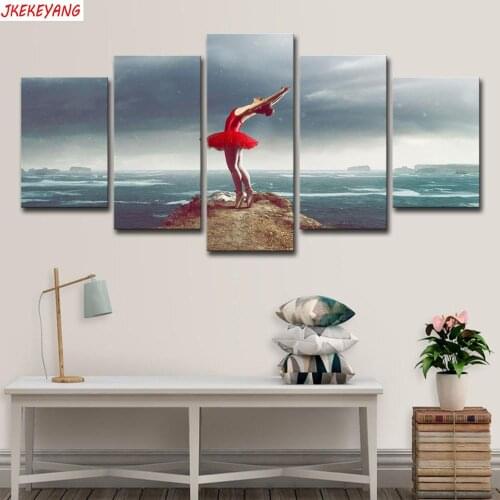 Full Square/Round Drill 5D DIY diamond painting 5pc Ballet girl Pictures mosaic Diamond Embroidery J2231