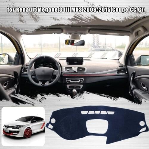 For Renault Megane 3 III MK3 2008-2015 Coupe CC GT Dash Cover Mat Dashmat Dashboard Cover Protective Sheet Carpet Styling