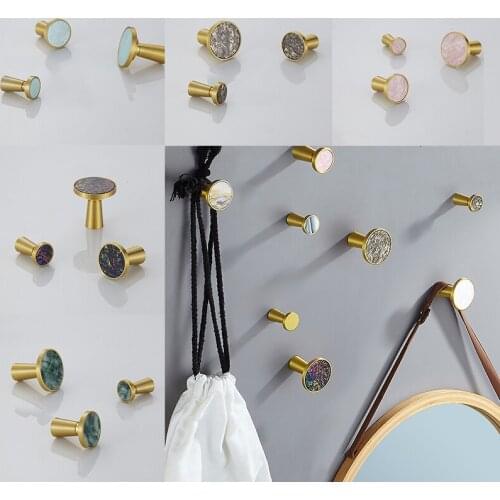 Brass Hooks Shell Nordic Pastoral Wall Hooks Hanger Key Coat Cup Hanging Hanger for Home Kitchen Storage Organization