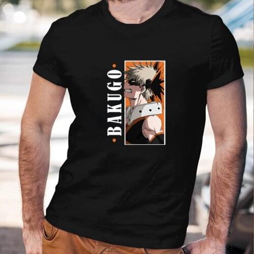 Summer Vogue Tee My Hero Academy Printed Japanese Anime Short Tshirt High Quality O-Neck Cotton Tops Loose Casual Hipster Tee